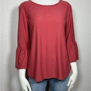 Women's Red Textured Top
